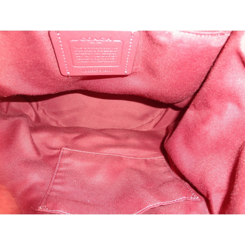 Coach Dempsey Drawstring Backpack Signature Canvas Varsity Stripe Khaki - Picture 2 of 8